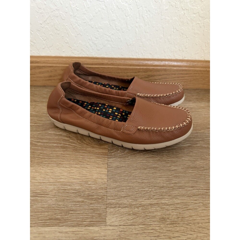 SAS Sunny Slip -On Pecan Leather Loafers Women's Size 7 N Comfort Shoes